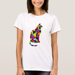 Camiseta gato mosaico