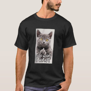 Camiseta gato mostra dedo médio Ich mach foi ich vai moti