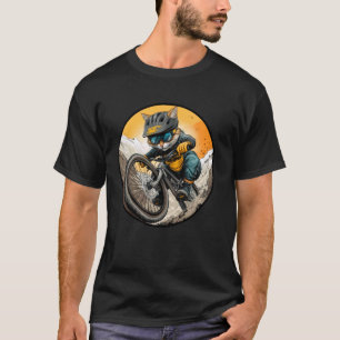 Camiseta Gato motociclista bicicleta gato