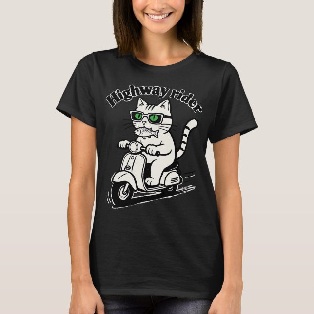 Camiseta Gato Motoqueiro de Estrada (Frente)