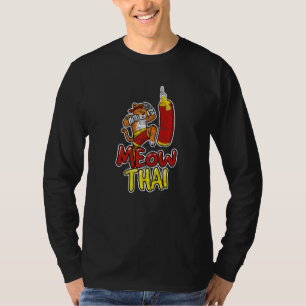 Camiseta Gato Muay Thai Meow Thai Lutador de Muay Thai Kick