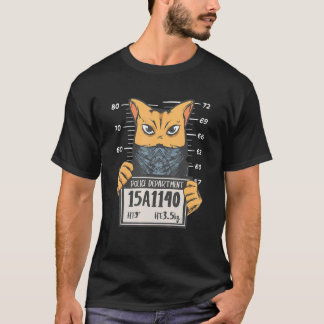 Camiseta Gato Mugshot Felino   Dono de Animal de Estimação 