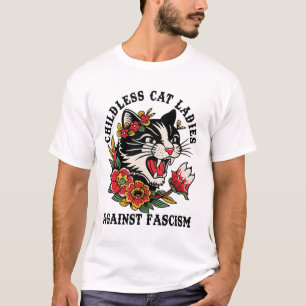 Camiseta Gato Mulheres Contra Fascismo Feminista