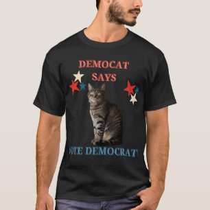 Camiseta Gato Mulheres Pro Democracia Engraçado