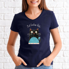 Camiseta Gato Mulheres Votam Escuridão Feminista Rústica Fo