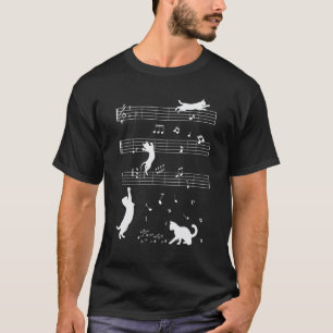 Camiseta Gato Músico Gatinho Fofo Tocando Nota Musical Clav