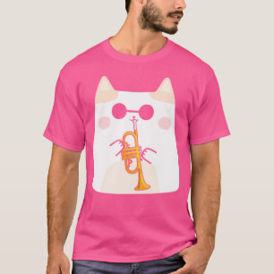 Camiseta Gato Músico Gato Bastão Animal Bastão Ideia Trum