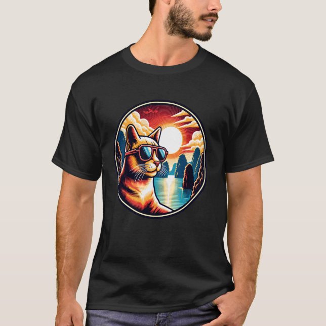 Camiseta Gato na Baía de Ha Long, Vietnã (Frente)