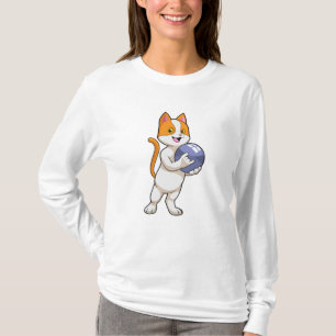 Camiseta Gato na Boliche com Bola de boliche