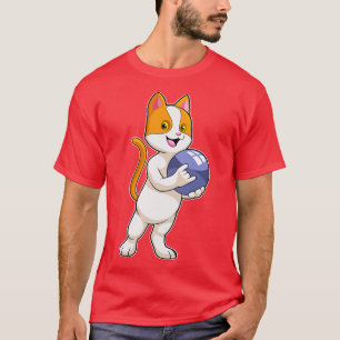 Camiseta Gato na Boliche com Bola de boliche