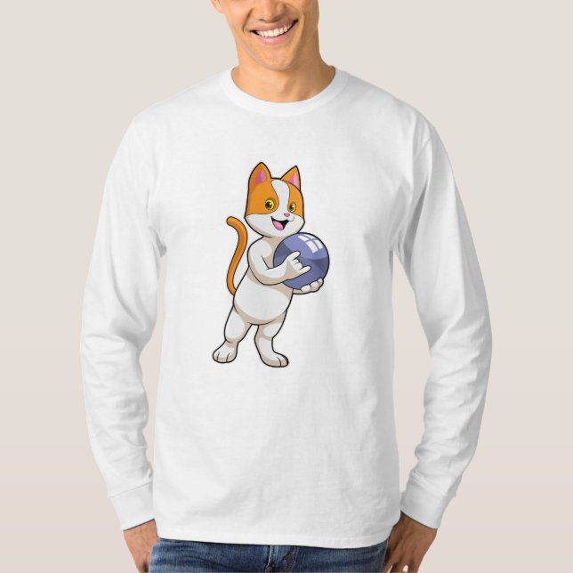 Camiseta Gato na Boliche com Bola de boliche (Frente)