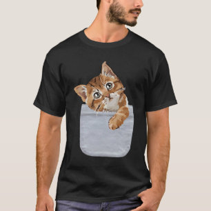 Camiseta Gato Na Bolsa Saindo Gatinho Fofo Espiando Na Bols