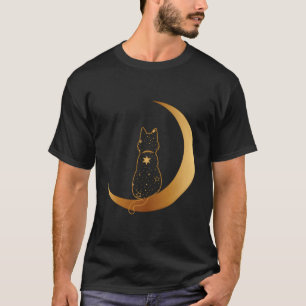 Camiseta Gato Na Design Da Lua