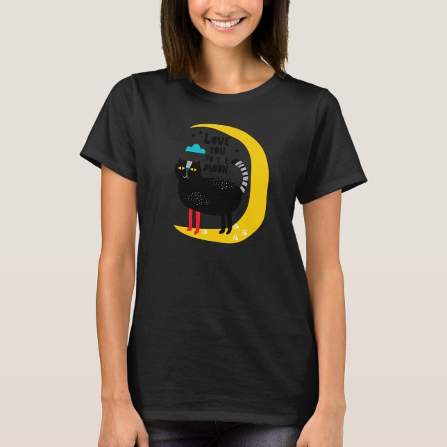 Camiseta Gato na lua (Frente)