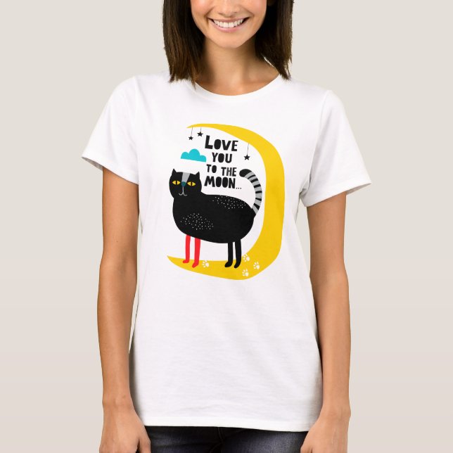 Camiseta Gato na lua (Frente)