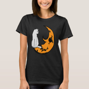 Camiseta Gato Na Lua Preguiçoso Figurino De Halloween Gelad