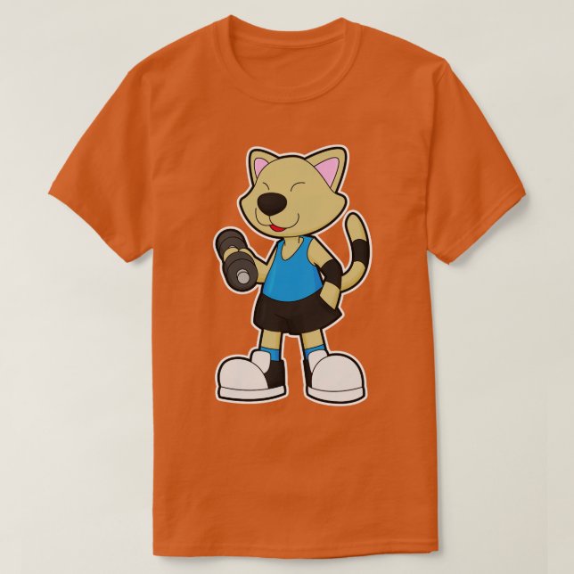 Camiseta Gato na Malhação com Dumbbell (Frente do Design)