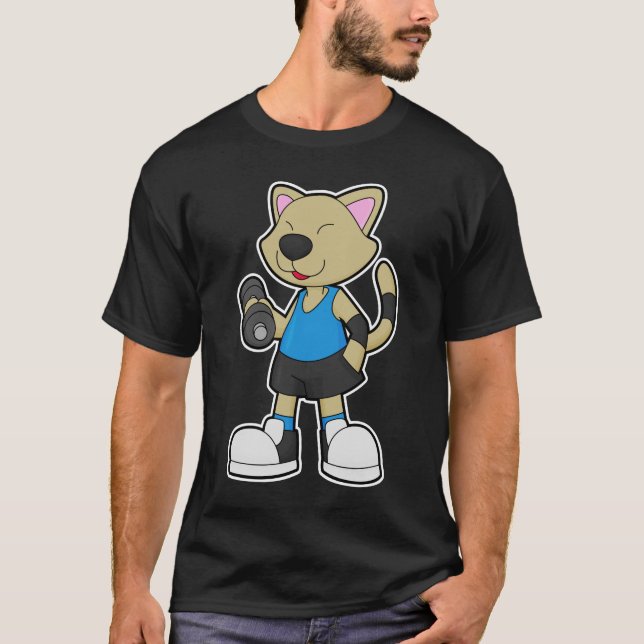 Camiseta Gato na Malhação com Dumbbell (Frente)
