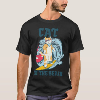 Camiseta gato na praia