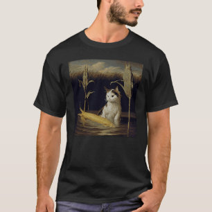 Camiseta Gato Nadando Milho Na Espiga