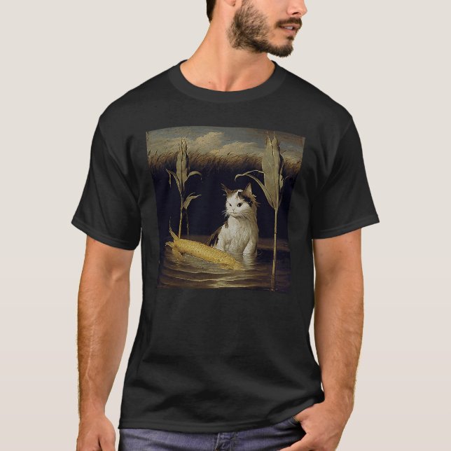 Camiseta Gato Nadando Milho Na Espiga (Frente)