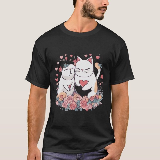 Camiseta Gato namorados (Frente)