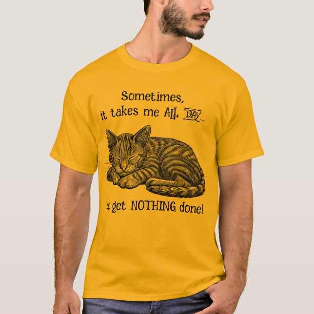 Camiseta Gato Não Fazendo Nada (Frente)