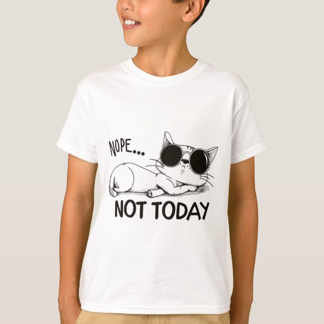 Camiseta gato não hoje (Frente)