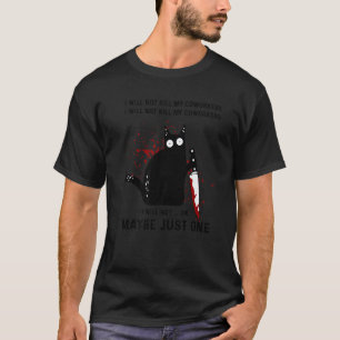 Camiseta Gato Não Vou Matar Colega de Trabalho Talvez Apena