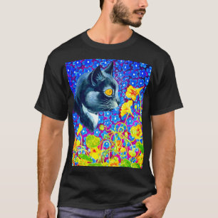 Camiseta Gato nas Flores