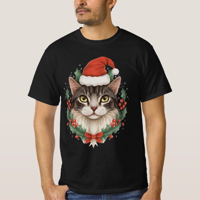 Camiseta gato natal (Frente)