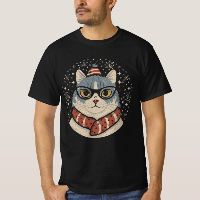 Camiseta gato natal (Frente)
