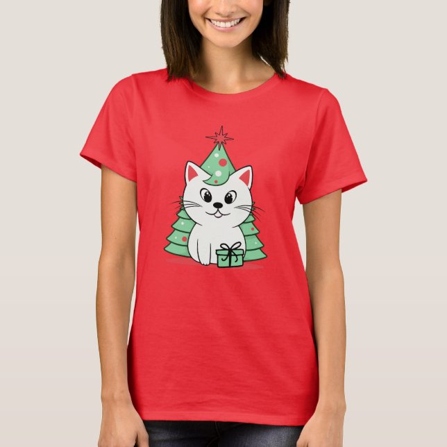Camiseta gato natalino (Frente)