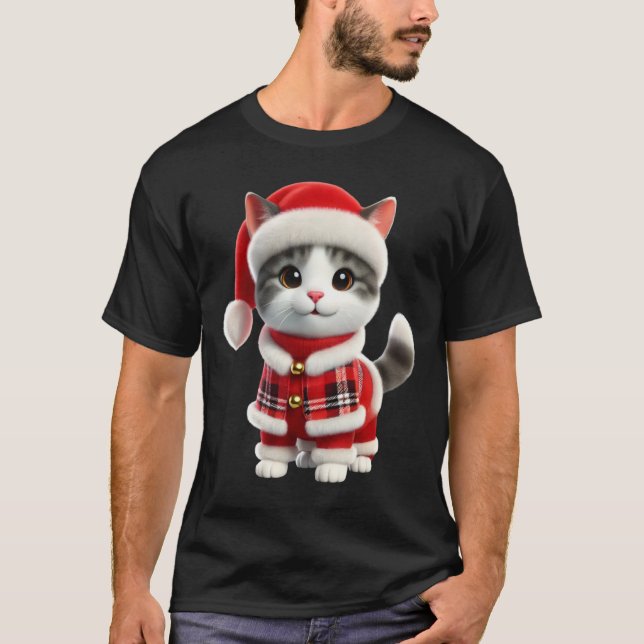 Camiseta gato natalino (Frente)