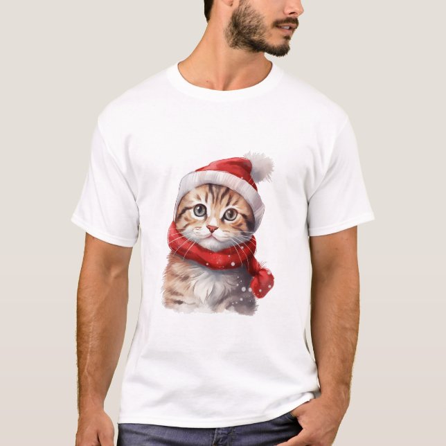 Camiseta gato natalino (Frente)