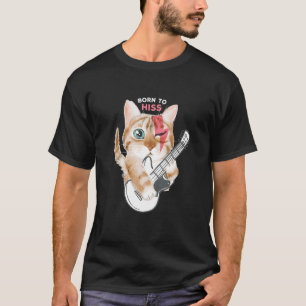 Camiseta Gato Nato Para Sibilo Fã de Rock Gato Amo Gatos