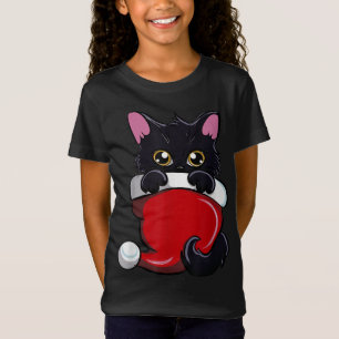 Camiseta Gato Negra Bonito, Papai Noel, Desejando Um Funno