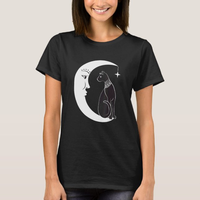 Camiseta Gato Negra Celestial Familiar Pagan Witchc (Frente)