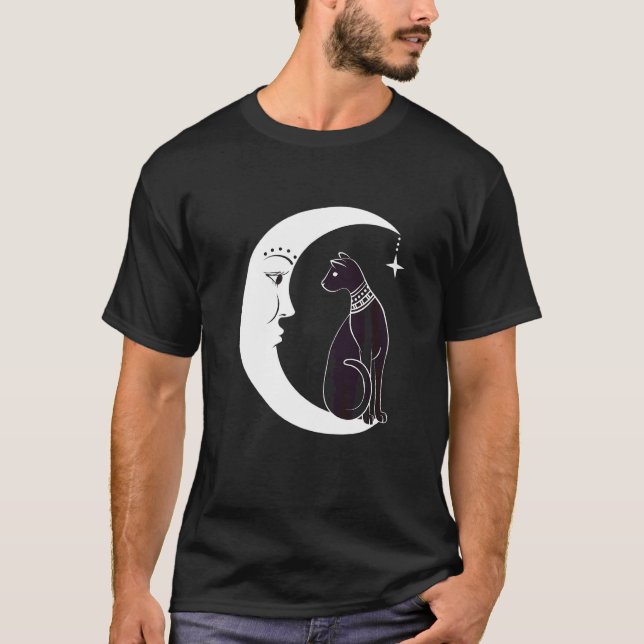 Camiseta Gato Negra Celestial Familiar Pagan Witchc (Frente)