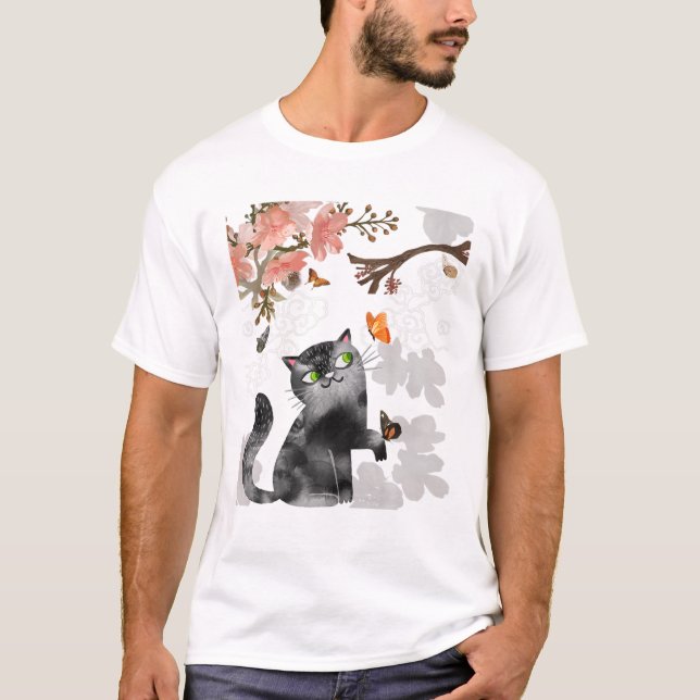 Camiseta Gato Negro (Frente)
