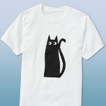 Camiseta Gato Negro<br><div class="desc">Um gato preto divertido e sortudo,  perfeito para amantes de os animais. Arte original de Nic Squirrell.</div>