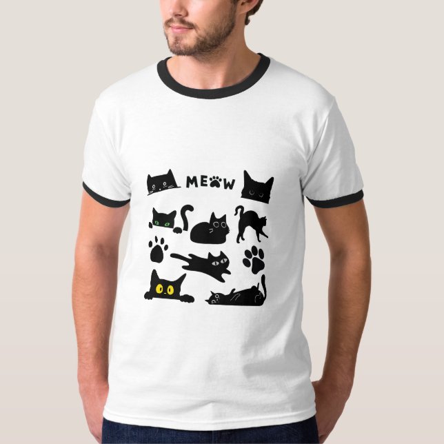 Camiseta Gato negro (Frente)