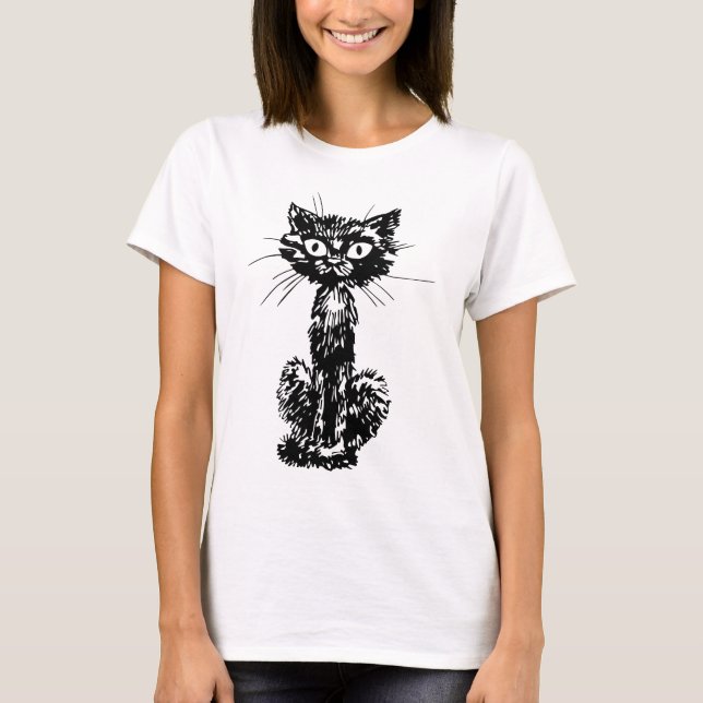 Camiseta Gato negro (Frente)