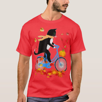 Camiseta Gato Negro Andando De Banque No outono