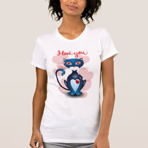 Camiseta Gato negro apaixonado