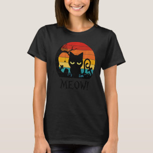 Camiseta Gato Negro Assustador Gato Gato Gato Gato Retro Vi