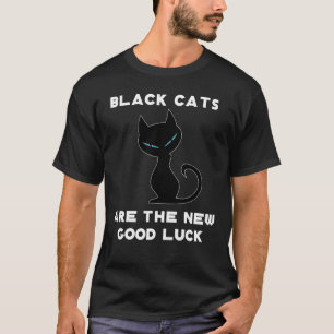 Camiseta Gato Negro Boa Sorte Gráfico Sortudo Gato Negro