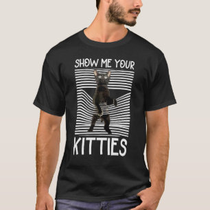 Camiseta Gato Negro Bonito Para Homens Mulheres Me Mostra S