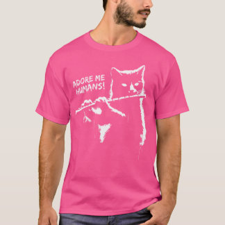 Camiseta Gato Negro Brincando Fluto - Gatinho Gráfico Engra