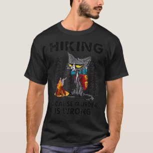 Camiseta Gato Negro Caminhando Porque O Assassinato É Um Hi
